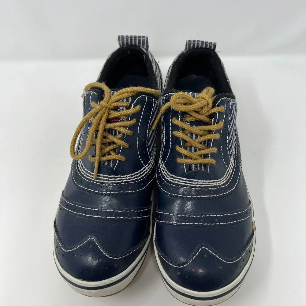 Sorel Tivoli Womens 6.5 NL1628-007 Waterproof Oxford Shoes Navy Stripe Wingtip‎
